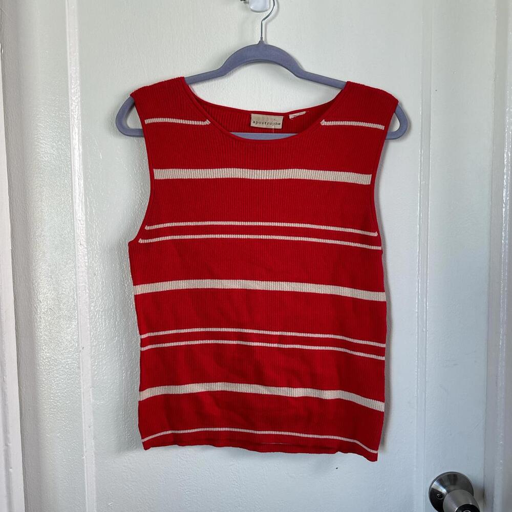 Red Sweater Vest Top